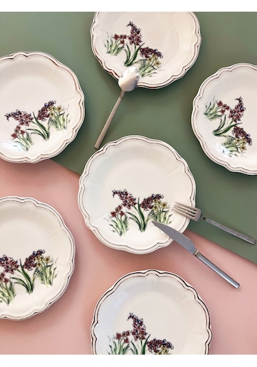 Porser Porselen Amber Pasta Takımı 22cm 6 Kişilik 6 Parça Çok Renkli