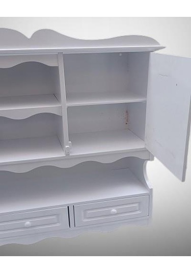 Hobi Adn 90353 Dekoratif Mutfak Dolap 3çekm Terek Mdf Parlak Beyaz Lake El Yapım