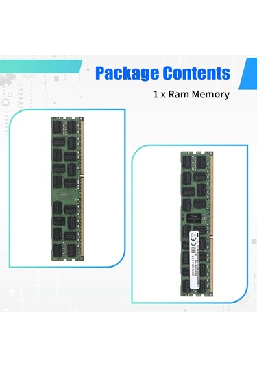 Qingmipy Sunucu Belleği Ddr3 16gb 1600mhz Recc 240pin 2rx4 1.35v Reg Ecc - X79 X58 Anakartları İçin Uygun