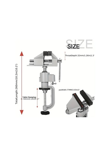 Dashanshop Dayanıklı C Tipi Mengene - 360 Dönebilir Ayarlanabilir Sıkma Kuvveti Ahşap İşçiliği Ve Hobi İçin