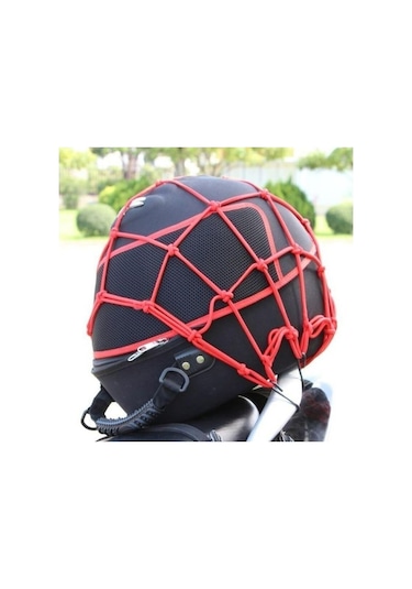 Motosiklet Bagaj Filesi Ahtapot 16 Gözlü Motor Kask Bağlama Eşya Taşıma Filesi Kırmızı Çok Renkli