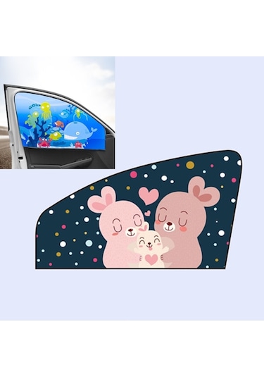 Araba Karikatür Manyetik Güneşlik Güneş Koruyucu Teleskopik Katlanabilir Güneşlik, Boyut: Yardımcı Pilot Tavşan