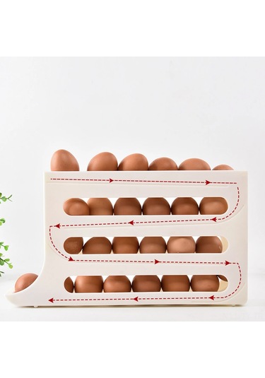 Teltree Buzdolabı Yumurta Dağıtıcı - Gri Dört Katlı, 30 Yumurta Kapasitesi, Yer Tasarruflu, Kaymazsız Tabanlı, Hızlı Kurulum Gri