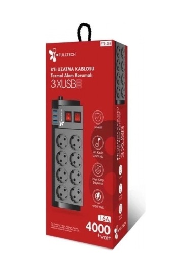 Ftr-08 8 Li Termal Akım Korumalı Priz 1.5