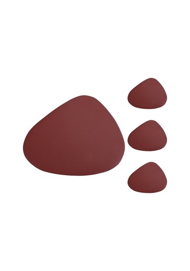 Ulzyvf Şarap Örtüsü, Kırmızı Deri Altlıklar, Kaymaz, 4'lü Set Şarap Kırmızısı