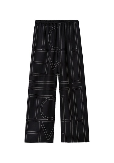 Toteme Şık Monogram Ipek Pantolon Siyah