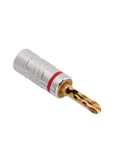 Moveevo J.10054 4mm Altın Kaplama Muz Plugları, Sıkıca Sıkma Tasarımı, Kısa Devre Engeli, Hoparlör Kabloları İçin Uyumlu, 5 Set Kırmızı+siyah