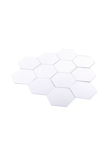 Tenfowee 12 Adet Gümüş Renkli Akrilik Hexagon Yansıtır Duvar Sticker - Yeni Ve Kaliteli Malzeme İle Diğer
