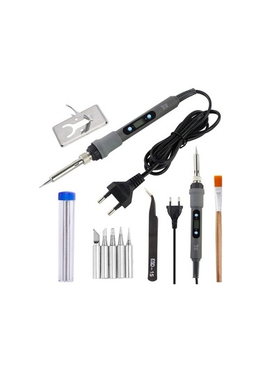 Ayarlanabilir Dijital Ekran 80w Elektronik Lehimleme Demir Elektrik Kaynağı Blue 60w Set-1 220v Eu Plug Fy