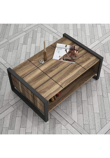 Dekorister Exclusive Lost Metal Orta Sehpa Ceviz