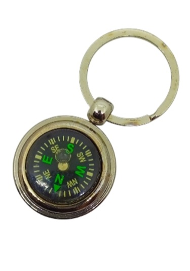 Pusulalı Krom Anahtarlık