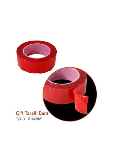 Çift Taraflı Bant Şeffaf Silikon Bant 5mt 25Mm X 5 Metre