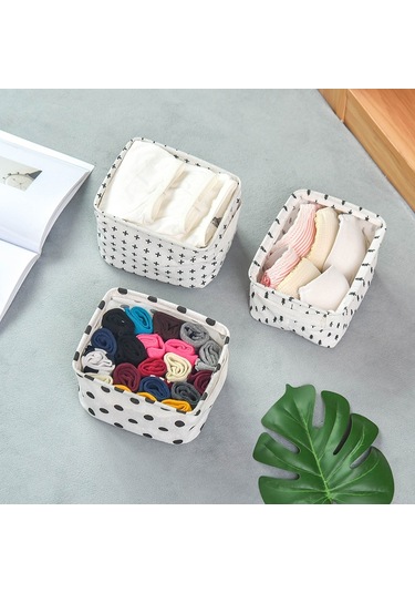 Sones 2 Adet Tuval Masaüstü Depolama Sepeti Saplı Çeşitli Eşya Saklama Kutusu Çapraz
