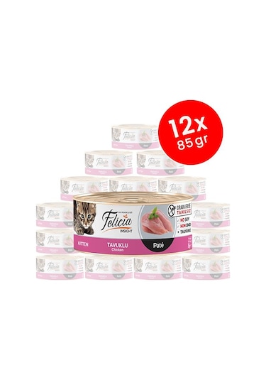 Felicia Tahılsız Tavuklu Yavru Kedi Konservesi 12 x 85 G