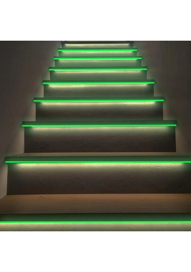 Dianziye Yeşil Işıklı Dekoratif Bant, 3m X 1cm, Tek Paket, Gece Görünürlüğü Sağlar Yeşil