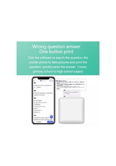 Skycity Öğrenci Hata Notu Yazıcı - Mini Taşınabilir Bluetooth Termal Yazıcı, 200dpı, 1200mah Pil, Etiket/fotoğraf Yazdırma, Mavi C19 1 Kağıtlı