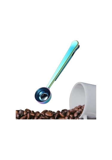 Mandallı Kahve Ölçü Kaşığı Renkli Çok Fonksiyonlu Paslanmaz Çelik Kaşık Çok Renkli