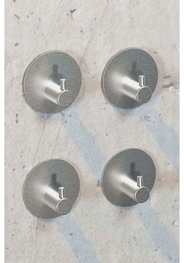 Zift Unique 4 Adet Paslanmaz Çelik Krom Banyo/Bornoz/Havlu Askısı Krom