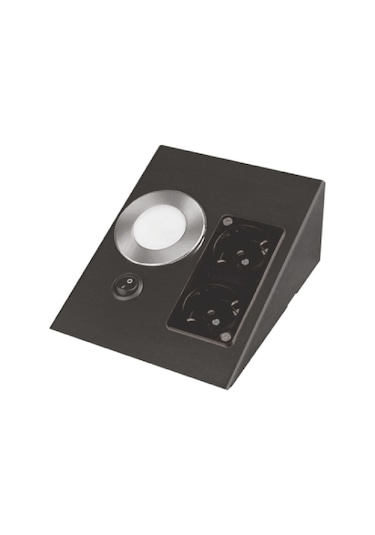Cata Ct-5110b Ledli Üçgen Spot Siyah Kasa Çift Prizli Beyaz Siyah