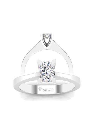 0,50 Karat F Renk Uluslararası Sertifikalı Pırlanta Oval Yüzük (464658017)