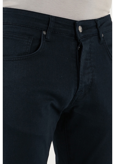 Buratti Streç Pamuklu Slim Fit Normal Bel Dar Paça Jeans Erkek Kot Pantolon 1115C24Napoli Lacivert