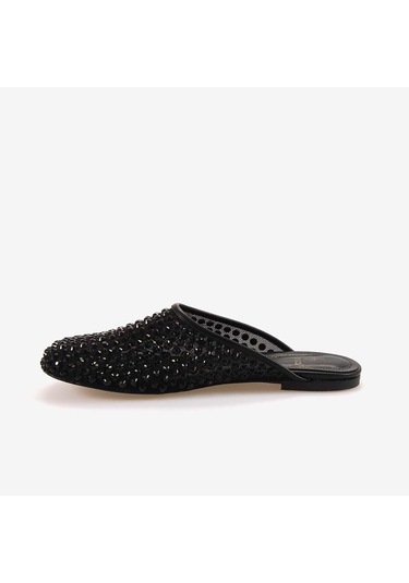 Kemal Tanca Taşlı Kadın Terlik T5 Siyah-siyah Siyah