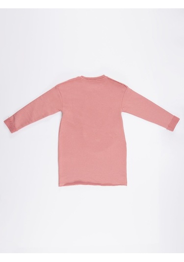 Denokids Mushi Leopar Cepli Kız Elbise Pembe