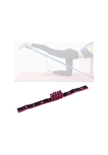 Suntek Esneme Direnç Bandı, Egzersiz Pilates Için Yoga Kayışı Gül Kırmızısı