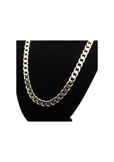 Avrupa Ve Amerika Moda Alaşım Zincir Hip Hop Basit Uzun Kolye, Genişlik: 12mm, Uzunluk: 80cm Altın Çok Renkli