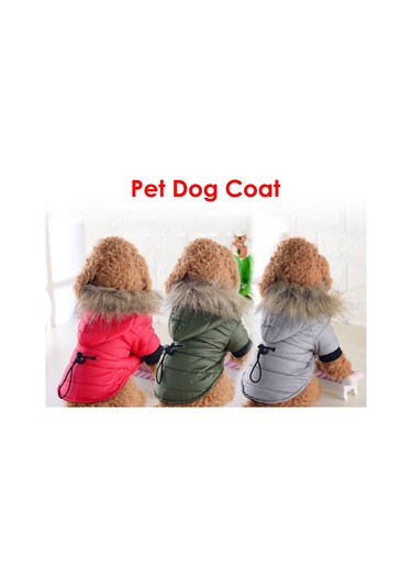 Lemestar Küçük Köpekler İçin Kışlık Hafif Isı Sağlayan Rüzgar Engellli Pamuklu Mont - Gri Xl