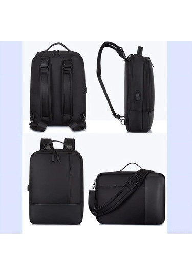 Createtech Kahverengi İş Dizüstü Çantası, 15.6" Kaliteli Naylon, Usb Şarjlı, Büyük Kapasite Kahverengi