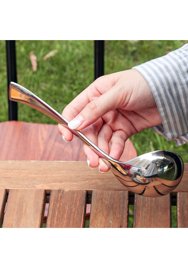 Skycity Temiz Titanyum Çorba Kaşığı - Gümüş Rengi, 20x6 Cm Boyut, 60 Gr Ağırlık Gümüş