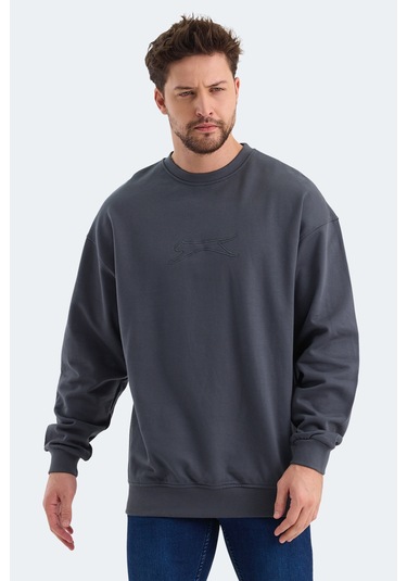 Slazenger Vadık 2li Set Erkek Koyu Gri - Yeşil Sweatshirt Koyu Gri - Yeşil