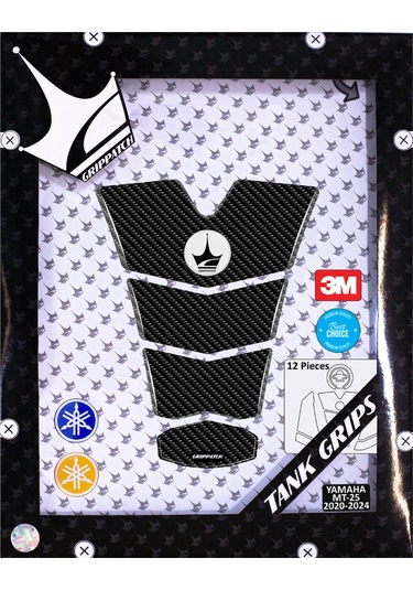 Yamaha Mt-25 2020-2024 İle Uyumlu Kaydırmaz 6d Karbon 12 Parça Tank Pad Seti Gc66 KARBON