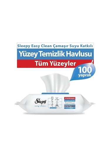 Sleepy Easy Clean Çamaşır Suyu Katkılı Yüzey Temizlik Havlusu 100'lü