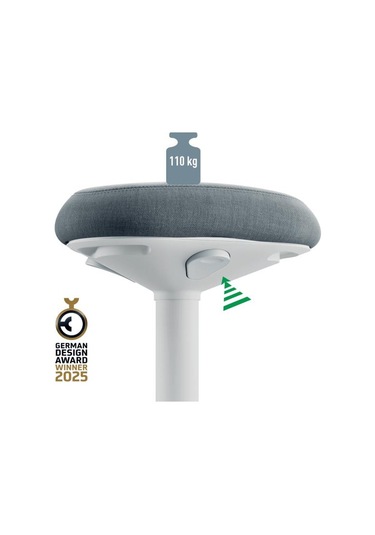 Leitz Ergo Active A Konforlu Oturaklı Sit Standing Açık Gri Tabure - Kod:65450085 Gri - Gümüş