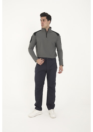 Camp Scoutland Camp595 Outdoor Tactical Softshell Su Ve Rüzgara Dayanıklı İçi Polarlı Kışlık Erkek Taktik Pantolon Lacivert Lacivert