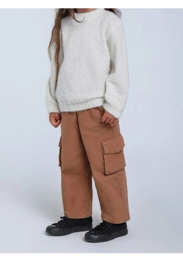 Kız Çocuk Simli Kırçıllı Bluz-14313 Krem