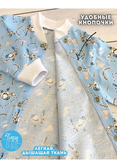 Ulybasiki Yenidoğanlar İçin Body Seti 3 Parça 108984648 Açık Mavi