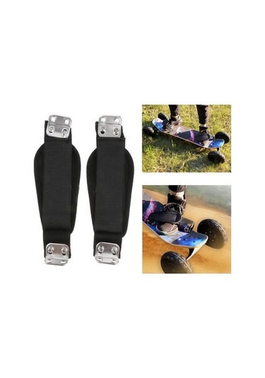 Pazly Suntek Elektrikli Kaykay Ayarlanabilir Ayak Kayışları Ve Stand Siyah Siyah