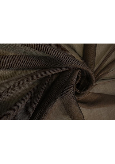 Murcia Dökümlü Tül Perde Pilesiz Acı Kahve