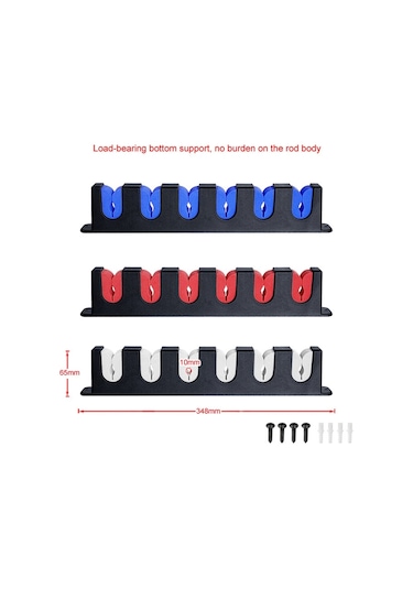 Sones 6 Delikli Eva Olta Kamışı Depolama Ekran Rafı Kulüp Tutucu, Renk: Duvara Monte Mavi Diğer