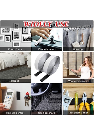 Beyaz Dekorasyon Yapışkanlı Ev Gadget Naylon Etiket Döngü Raptiye Bant Sihirli Etiket Kendinden Yapışkanlı Kanca 50mm