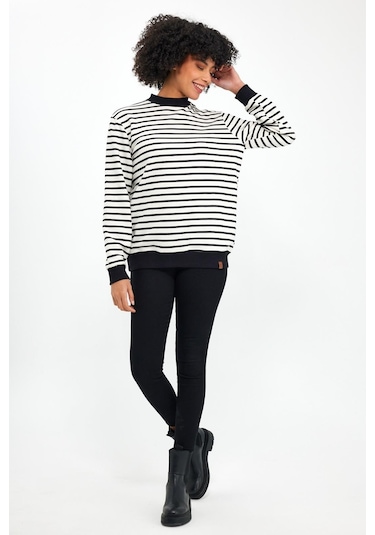 Alexander Gardi Alexandergardı Bisiklet Yaka Çizgili Sweatshirt E23-761a-byn 001