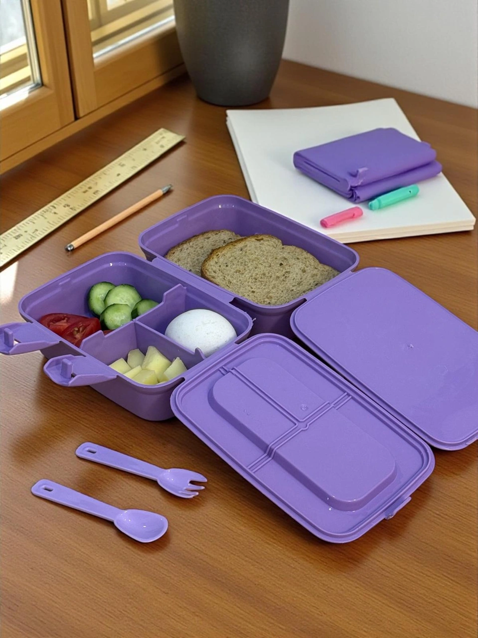 My Little Pony 4 Bölmeli Beslenme Kutusu Yemek Saklama Kabı Mor