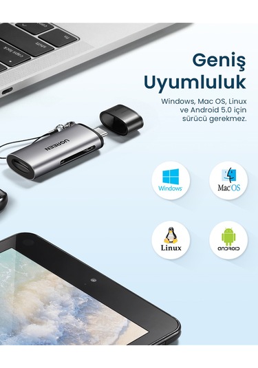 Ugreen 2-in-1 Usb-c Sd, Tf Otg Kart Okuyucu Adaptör, 50704