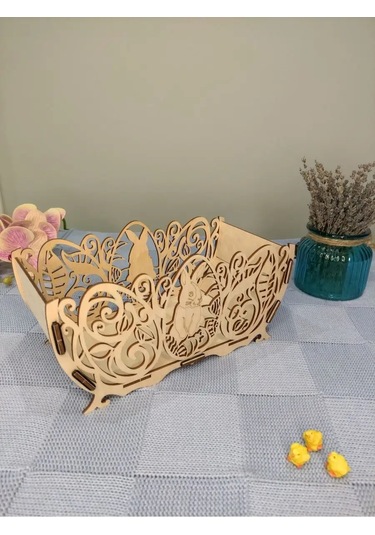 Woodiks Durulama Sırtlı Sepet Ekmeklik - Tavşan 155221114 Bej Açık