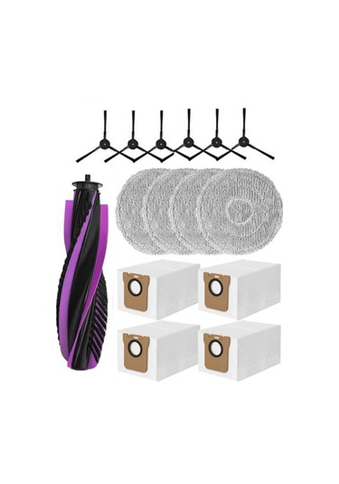 Junzhuodianpu Jonr P20 Pro Robot Süpürge Aksesuar Seti 15 Parça : Ana Fırça, Yan Fırça, Paspas, Toz Torbası A