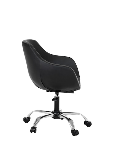 Monoko Deri Çalışma Sandalyesi Siyah