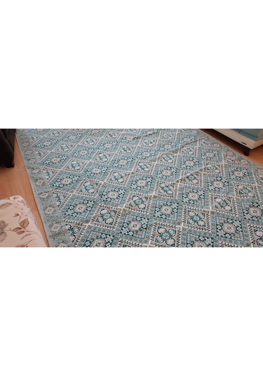 Algelsineve 6 m2 Eşme Desen, Serme, Çok Amaçlı Halı Örtüsü, Pike, Mavi